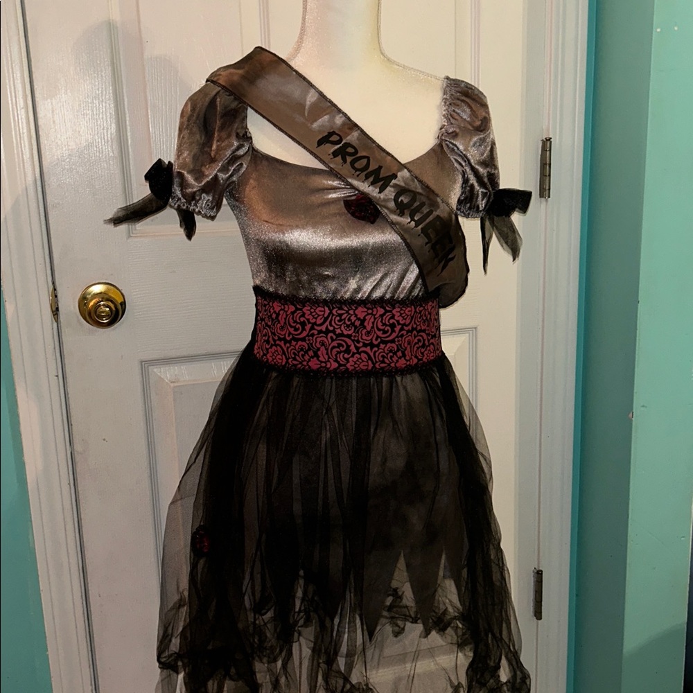 Black and Silver zombie Prom Queen Dress